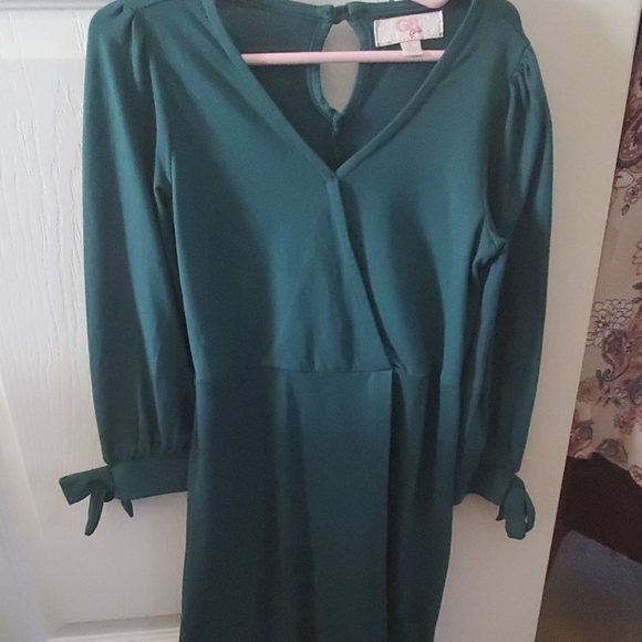 GB GIRLS HUNTER GREEN DRESS - Picture 3 of 4